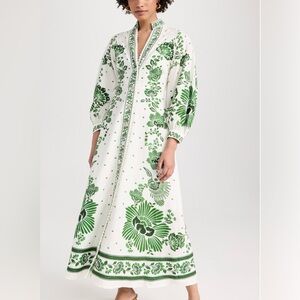 Farm Rio Forest Soul Off-White Green Maxi